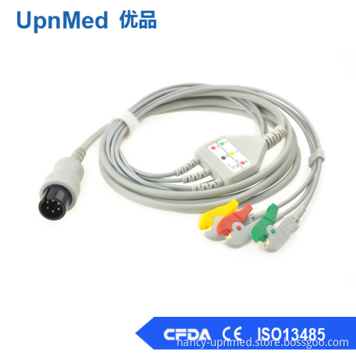 Universal One piece 5-lead ECG Cable with leadwires